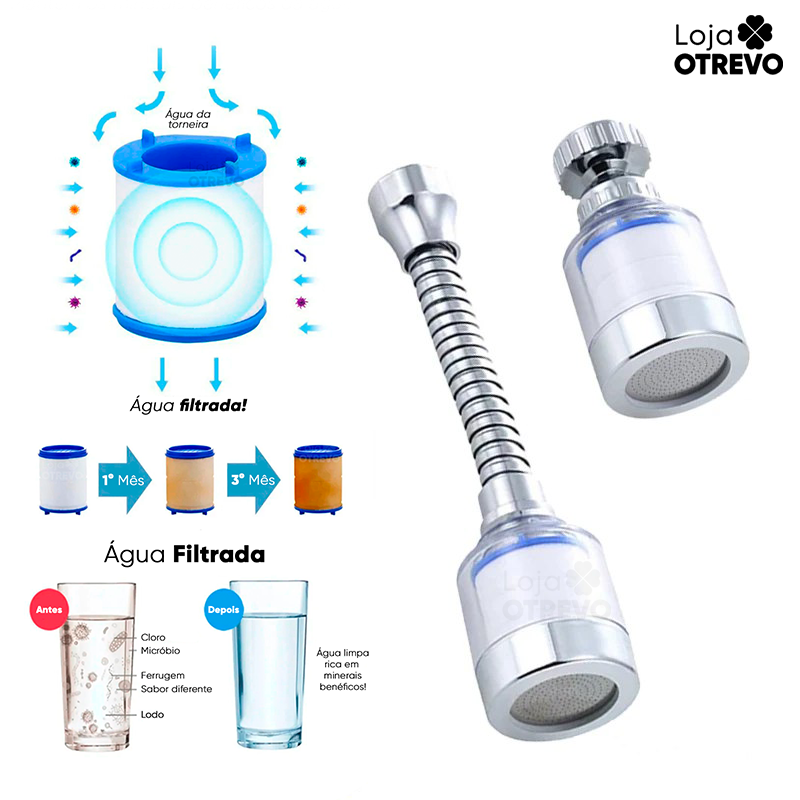 SmartFilter® Filtro Purificador de Água (COMPRE 1 E LEVE 3) - Acompanha Adaptador Universal