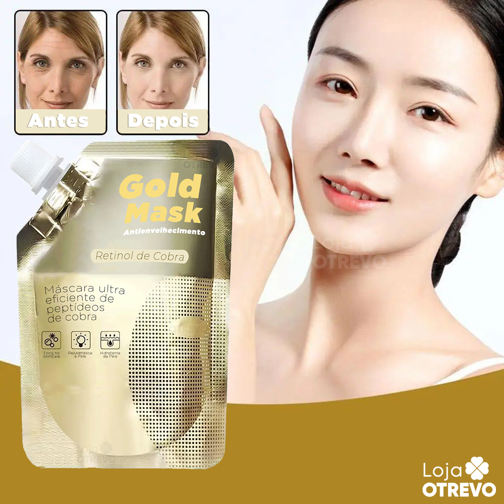 Gold Mask®  - Máscara Coreana Antienvelhecimento de Retinol Puro