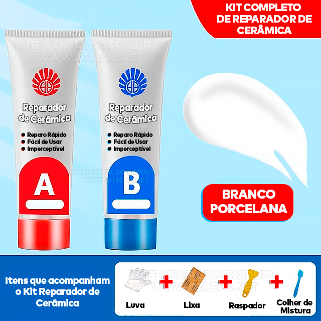 Kit Completo Reparador de Cerâmica - ®Ceramex Pro REPARAÇÃO TOTAL