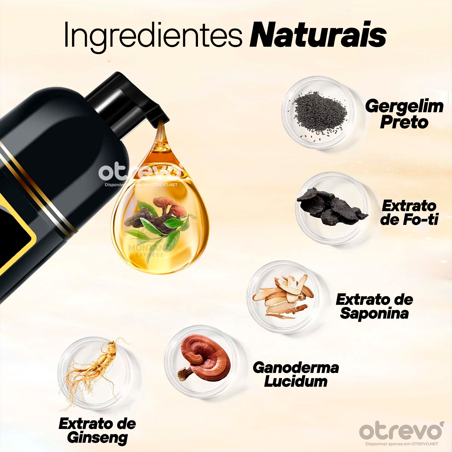 Shampoo Tintura Tonalizante Instantâneo 3 em 1 (100% SEM QUIMÍCA)  + BRINDE EXCLUSIVO