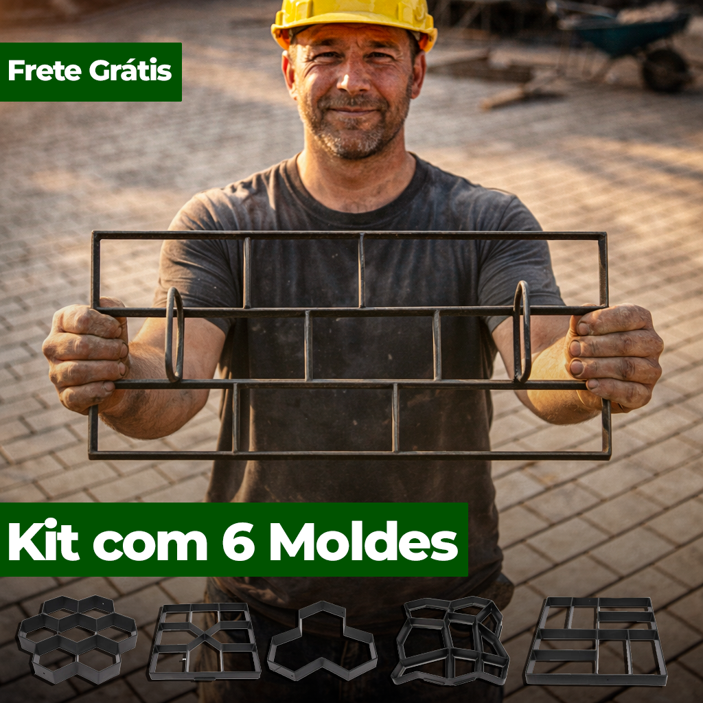 Forma Profissional para Piso de Concreto – PisoPro® (Kit com 6 Moldes)