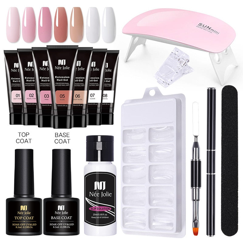 LuxGel - Née Jolie Alongamento Fácil de Unhas (Kit Completo ORIGINAL) + BRINDE CABINE DE LUZ UV PARA SECAGEM DO GEL - 50% OFF
