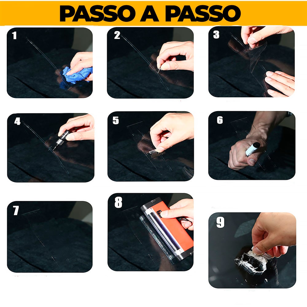 Reparador de Vidros - GlassRepair® 3 em 1